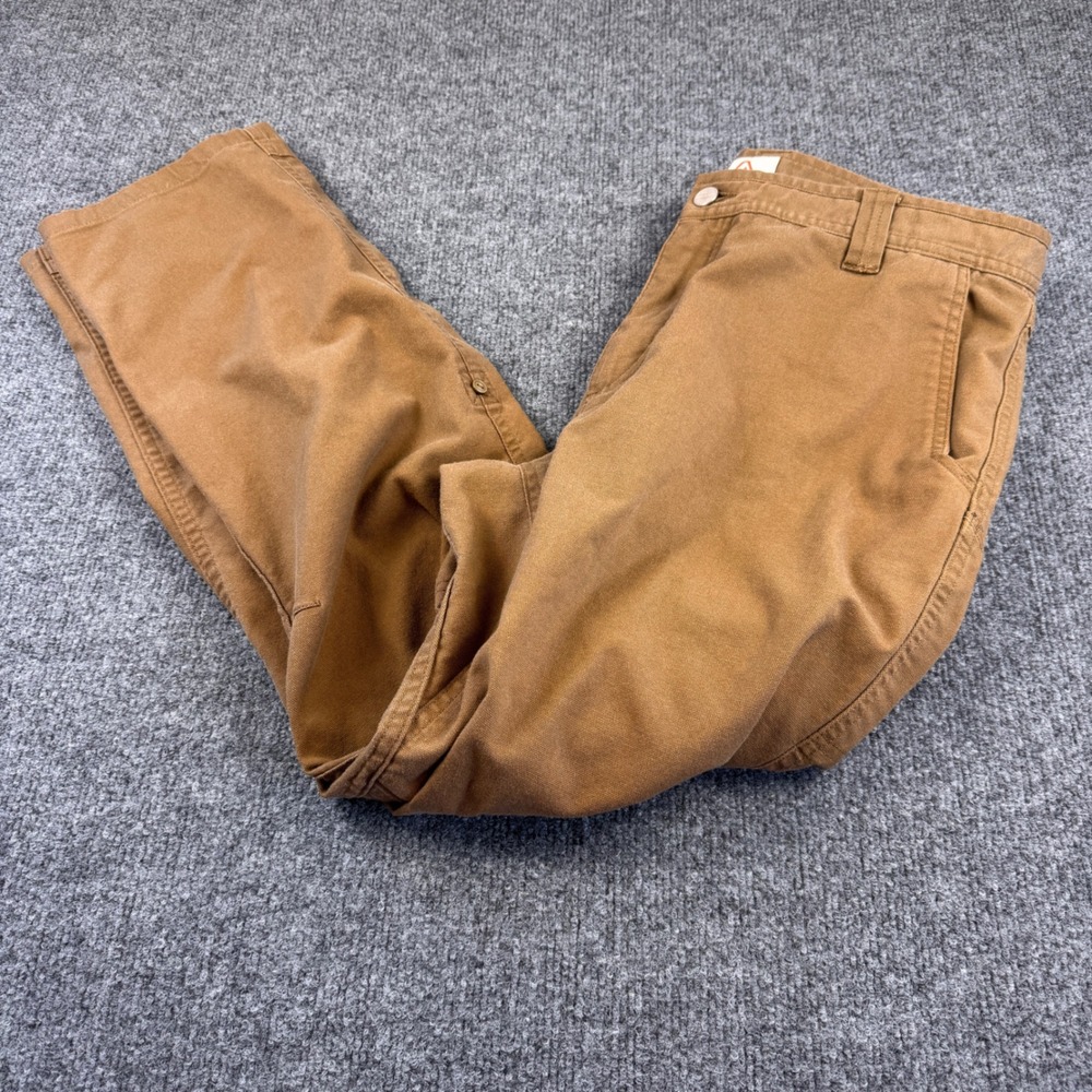 LIVSN Flex Canvas Pants Mens 34x30 Brown Excellent Articulated Outdoor Utility